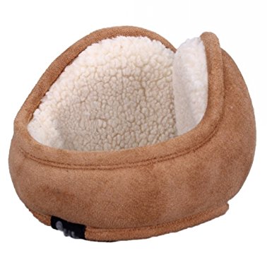 Surblue Winter Warm Earwarmer Knitted Earmuffs with Shearling Sheepskin