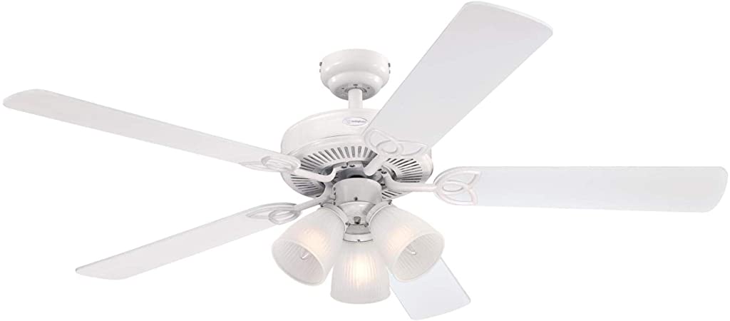 Westinghouse Lighting 7236400 Vintage Indoor Ceiling Fan with Light, LED, White