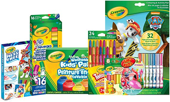 Crayola Paw Patrol Art Pack, Over 50 Pieces, School and Craft Supplies, Gift for Boys and Girls, Kids, Ages 5, 6,7,8 and Up, Holiday Toys, Stocking , Arts and Crafts,  Gifting