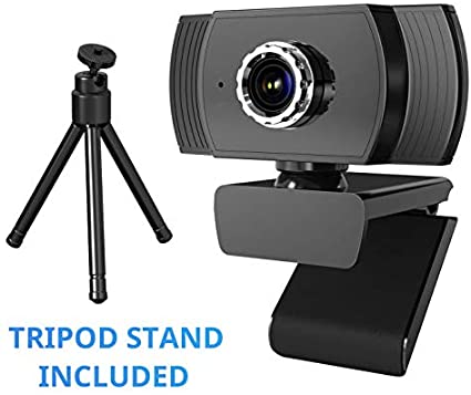 ieGeek Webcam with Microphone, Tripod Stand Included, 1080P Streaming Webcam for PC, Plug and Play USB Mini Web Camera for Video Calling, Online Studying, Recording, Conferencing, Gaming