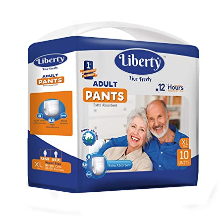 Liberty Premium Adult Diaper Pants Unisex, X-Large 10 Pcs, Waist Size (90-125 cms | 35-40 Inches)