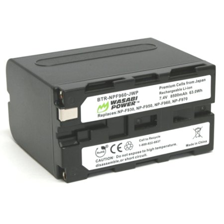 Wasabi Power Battery for Sony NP-F975, NP-F970, NP-F960, NP-F950 (8500mAh) and Sony DCR-VX2100, DSR-PD150, DSR-PD170, FDR-AX1, HDR-AX2000, HDR-FX1, HDR-FX7, HDR-FX1000, HVL-LBPB, HVR-HD1000U, HVR-V1U, HVR-Z1P, HVR-Z1U, HXR-MC2000U, MVC-FDR1, NEX-EA50UH, NEX-FS100U, NEX-FS700U
