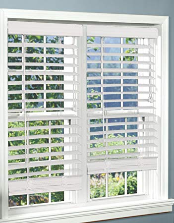 Corded, 2 inch Faux Wood Blind, White, 22W x 48L