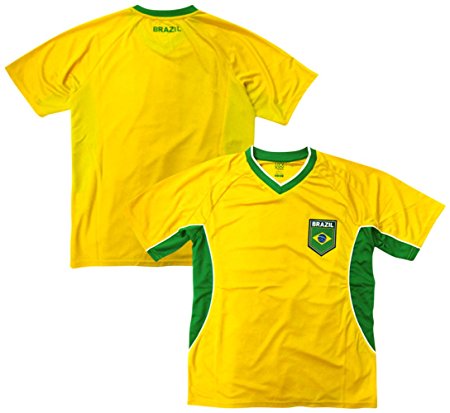 Brazil Soccer Yellow Angled Panel 2014 Training Jersey