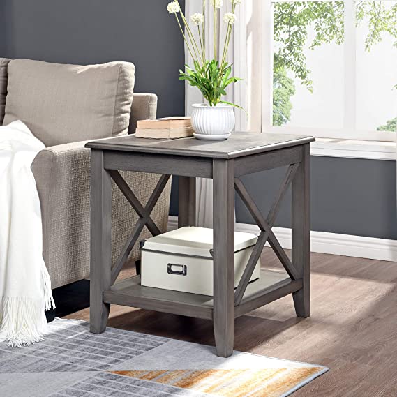 FirsTime & Co. Driftwood Ashbrook Farmhouse End Table, Gray Wood, 22 x 20 x 24 inches