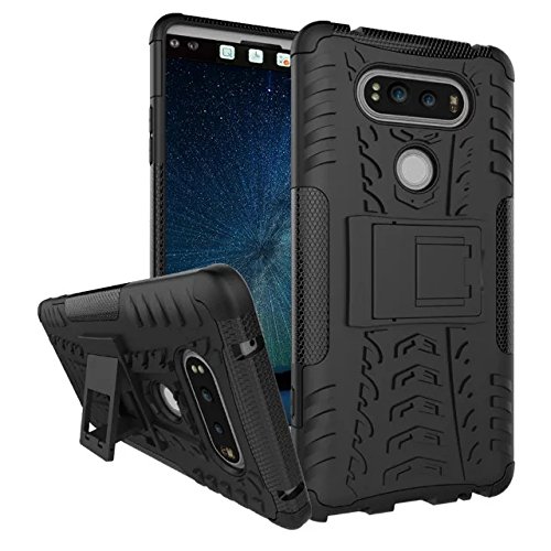 LG V20 Case,ARSUE [Premium Rugged] Heavy Duty Armor [Shock Resistant] Dual Layer with Kickstand Case for LG V20 (2016)-Black