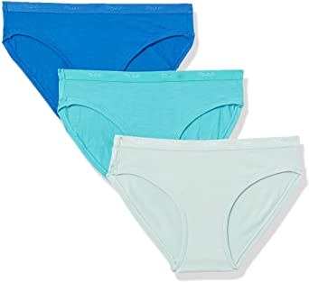 Amazon Brand - Mae Women's Subtle Logo Elastic Modal Bikini Underwear, 3 Pack