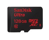 SanDisk Ultra 128GB microSDXC UHS-I Card with Adapter Black Standard Packaging SDSQUNC-128G-GN6MA