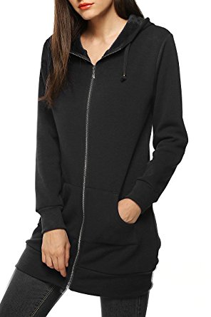Locryz Women's Zip Up Hooded Sweatshirt Casual Pockets Fleece Hoodie Jacket S-XXL