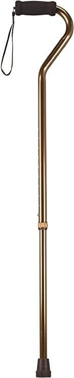 Foam Grip Offset Handle Walking Cane, Bronze