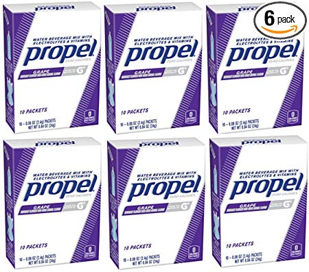 Gatorade Propel Zero Powder Packets Grape, 10-Count (Pack of 6)