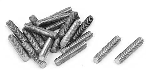 uxcell M5 x 25mm 0.8mm Pitch 304 Stainless Steel Fully Threaded Rod Bar Studs 20 Pcs