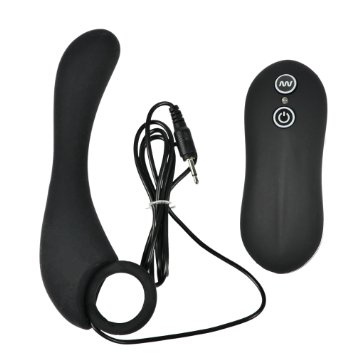 Lavani Unisex Waterproof Anal Plug Vibrator in Silicone 10 Frequencies Vibration Stimulation (Black)