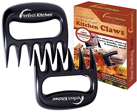 iPerfect Kitchen Meat Handling & Shredding Claws - Meat Handler Carving Forks - Set of 2 - Black