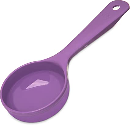 Carlisle 492889 Solid Short Handle Portion Control Spoon, 4 oz, Purple