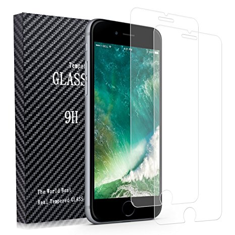 SURWELL iPhone 7/ 6Screen Protector, Tempered Glass, Anti-Scratch Ultra Clear Most Durable iPhone 7 Glass Screen Protector, Apple iPhone 7 / 6S / 6 Screen Protector Tempered Glass [3D Touch Compatible]