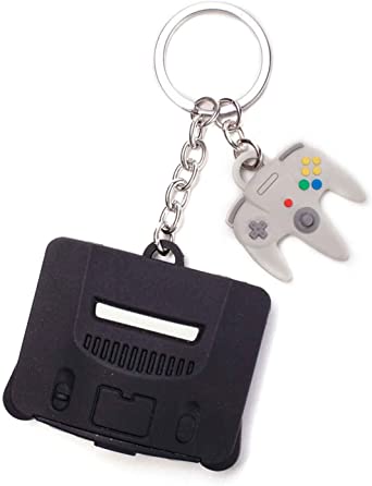 Official Nintendo N64 Console & Controller 3D Rubber Keyring/Keychain