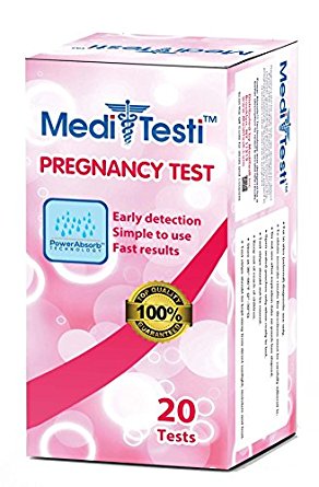 MediTesti Pregnancy Test - Early Detection with Power Absorb Technology - Includes 20 Super Sensitive Pregnancy Test Strips (HCG Test)