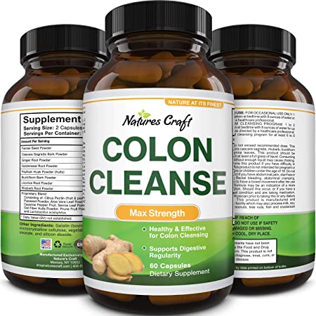 Colon Cleanser & Detox for Weight Loss - Lactobacillus Acidophilus Probiotic Supplement Body Cleanse for Weight Loss - Psyllium Husk Capsules Gut Health Supplement to Lose Weight and Belly Fat