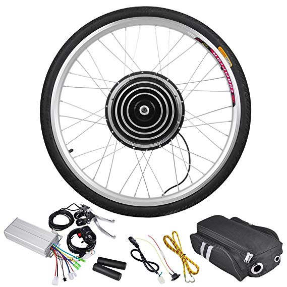 AW 26"x1.75" Front Wheel 36V 800W Brushless Hub Motor Electric Bicycle Conversion Kit Dual Mode Controller Outdoor