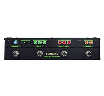 Sonicake Multi Guitar Effect Strip Pedal Sonicbar Rockstage Combining 4 Classic Arena Rock Guitar Effects in 1 Unit of Chorus Distortion Delay and Reverb Effect