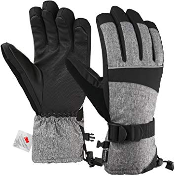 Andake Ski Gloves, Waterproof 3M Thinsulate TPU Membrane Women's Winter Gloves with Non-Slip PU Palms for Skiing, Snowboarding, Riding, Climbing and Skating