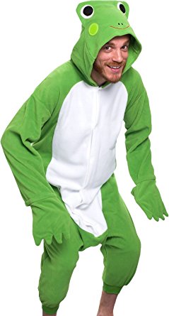 Silver Lilly Unisex Adult Pajamas - Plush One Piece Cosplay Frog Animal Costume