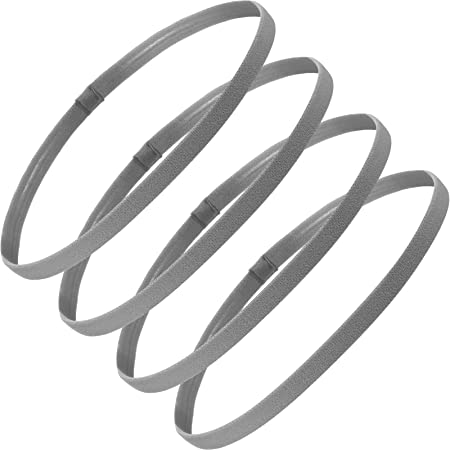 Bememo 4 Pieces Thick Non-Slip Elastic Sport Headbands Hair Headbands for Women and Men (Gray)