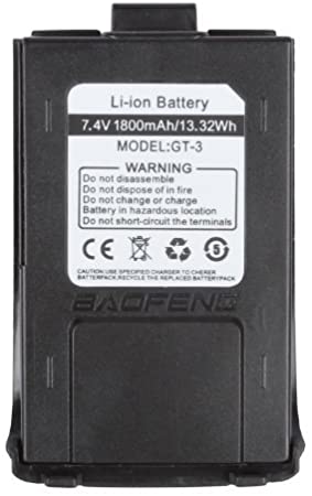 BaoFeng 7.4V 1800MAH Li-ion Battery for GT-3 Black