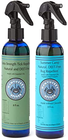 Nantucket Spider Value Pack | 8oz Extra Strength Tick Repellent Spray   8oz Natural Bug Repellent Spray for Kids | Deet Free with Organic Essential Oils | Repels Ticks, Mosquitoes and Flies