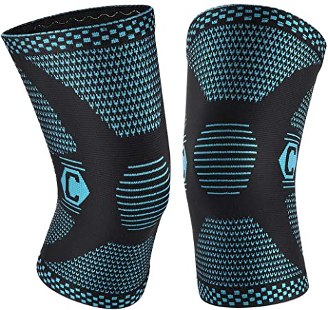 CAMBIVO 2 Pack Knee Brace, Knee Compression Sleeve Support for Men and Women, Running, Hiking, Arthritis, ACL, Meniscus Tear, Sports, Home Gym