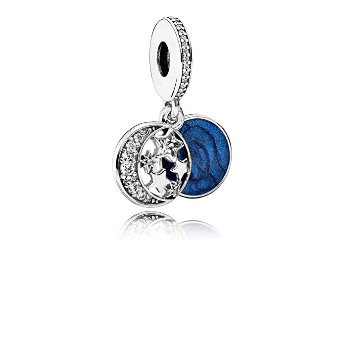 Pandora Vintage Night Sky Silver & Blue Dangle Charm 791993CZ