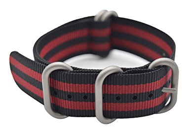 ArtStyle Watch Band with Colorful Nylon Material Strap and Heavy Duty Brushed Buckle