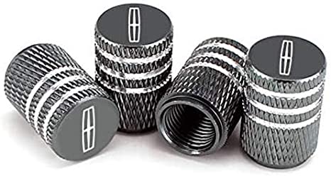 HiSport Laser Logo Gray 4pcs Universal Car Tire Valve Stem Caps Air Cover Fit Lincoln Accessories