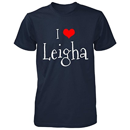 I Love Leigha Cool Gift Name - Unisex Tshirt Navy Adult L