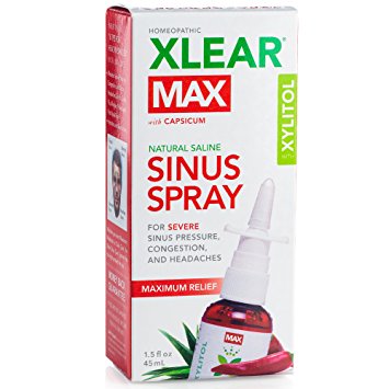 XLEAR MAX Homeopathic Saline Nasal Spray with Capsicum, 1.5 fl oz