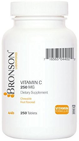 Bronson Chewable Vitamin C 250 mg, 250 Chewable Tablets