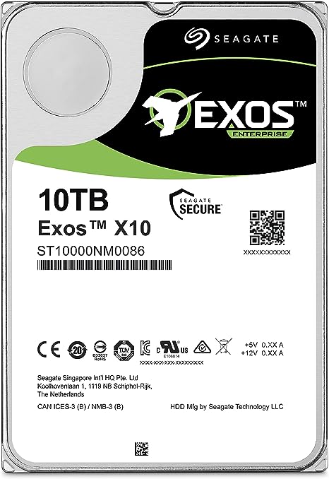 Seagate Exos x10 10TB SATA 6Gb/s 256MB Cache Enterprise Hard Drive 3.5" (ST10000NM0086)