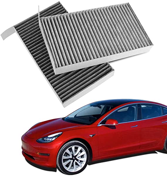 TOPlight Model 3 Premium Car Cabin Air Filter Replacement with Activated Carbon Compatible for Tesla Model 3 2017 2018 2019 against Bacteria Dust Viruses Pollen Gases Odors, 2 Pack