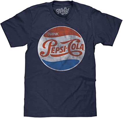 Tee Luv Drink Pepsi Cola T-Shirt - Distressed Classic Logo Pepsi Shirt