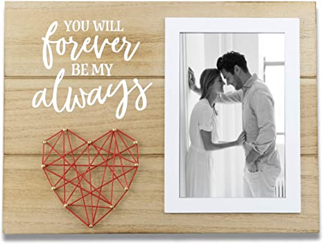 Lykia Engagement Picture Frames - Love Picture Frame for Couples with Handmade String Art - You Will Forever Be My Always 4x6 Photo