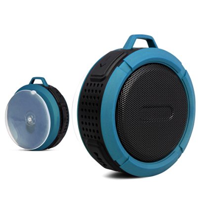 BSWHW Portable Bluetooth & Shower Speaker Wireless Outdoor with Bass,Stereo,Super Waterproof Dustproof Shockproof, Sport Hi-Fi, For iPhone,iPad,Samsung,HTC, PC or More (Blue)