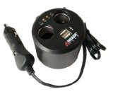 Wagan EL2537-5 Twin USB and 12-Volt DC Cup Holder Power Adapter