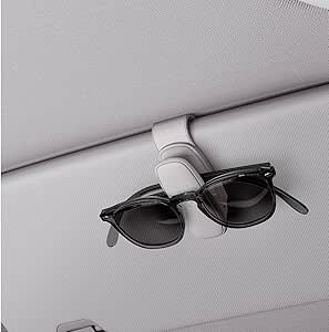 Spigen Tesla Model Y/3 2023 2024 Highland Universal [Silicon Clip] Sunglasses Holder for Car Sun Visor, Eyeglass Hanger, Designed for Car Accessories, Compatible With BMW, Ford, Etc - 2 Pack, Grey
