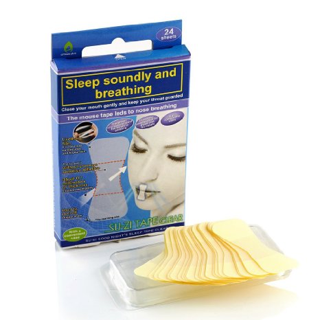 SU-ZI TAPE CLEAR Disposable Mouth Tape - Anti Mouth Breathing, Water Evaporation, Mouth Dryness, Miscellaneous Germs Velum, Throat Vibration(Snoring) 24-Sheets