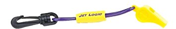 JET LOGIC W-1 Safety Whistle with Floating Lanyard, Purple/Yellow