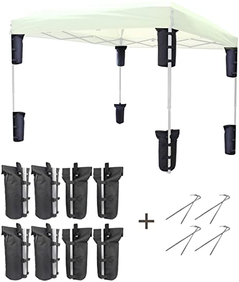 Explore Land 2-in-1 Weight Bag for Portable Pop-up Canopy Tent Gazebo Outdoor Up to 30 lb, Without Sand (8, Black)