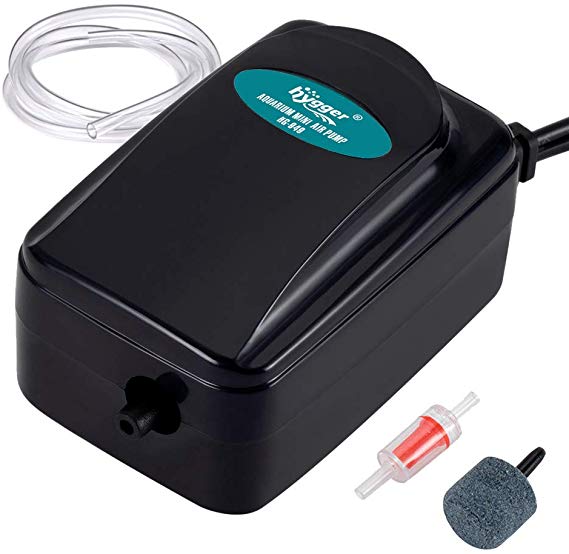 Hygger 1W Mini Aquarium Air Pump Kit, Powerful Small Betta Fish Oxygen Pump for 5-20 Gallon Tank Fish Bowl with Air Tube Air Bubbler Stone Check Valve