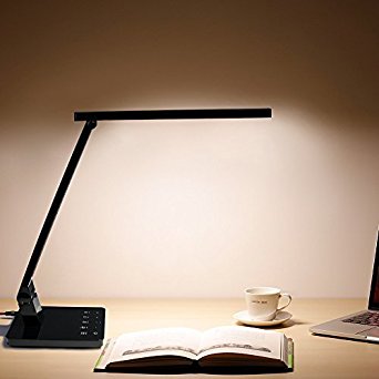 Desk Lamp, BESTEK LED Lamp Touch Control, Eye Protection Light,4 working modes and 5 brightness Lamp desk white USB charging.