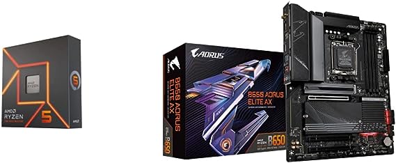 AMD Ryzen 5 7600X   GIGABYTE B650 AORUS ELITE AX Motherboard